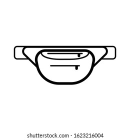 Line Waistbag Icon Vector Desgin on White Background