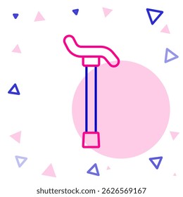 Line Walking stick cane icon isolated on white background. Colorful outline concept. Vector