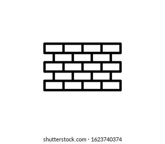 Line Wall icon isolated on white background. Outline symbol for website design, mobile application, ui. Wall pictogram. Vector illustration, ediWall stroke. Eps10