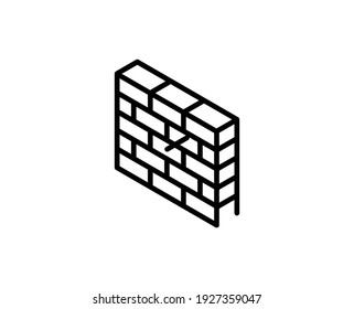 Icono de Pared de línea aislado en fondo blanco. Símbolo de esquema para diseño de sitio web, aplicación móvil, ui. Pictograma de pared. Ilustración vectorial, carrera de ediWall. Eps10