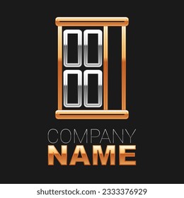Line Wardrobe icon isolated on black background. Cupboard sign. Colorful outline concept. Vector