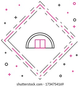 Icono de almacén de línea aislado en fondo blanco. Concepto de esquema colorido. Ilustración vectorial