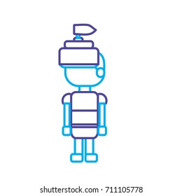 line warrior character to video game technology play