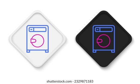 Line Washer icon isolated on white background. Washing machine icon. Clothes washer - laundry machine. Home appliance symbol. Colorful outline concept. Vector