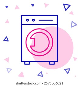 Line Washer icon isolated on white background. Washing machine icon. Clothes washer - laundry machine. Home appliance symbol. Colorful outline concept. Vector Illustration