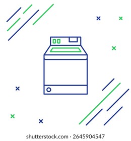 Line Washer icon isolated on white background. Washing machine icon. Clothes washer - laundry machine. Home appliance symbol. Colorful outline concept. Vector
