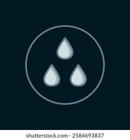 Line Water drop icon isolated on black background. Flat filled outline style with shadow. Vector
