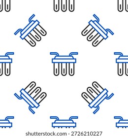 Linha Ícone de filtro de água isolou o padrão sem costura no fundo branco. Sistema de filtração da água. Sistema de osmose reversa. Conceito de contorno colorido. Vetor