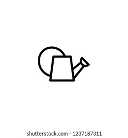 Line watering can icon. Watering pictogram. Flat line icon isolated on white. Vector illustration. Pour sign. Maintenance and support.