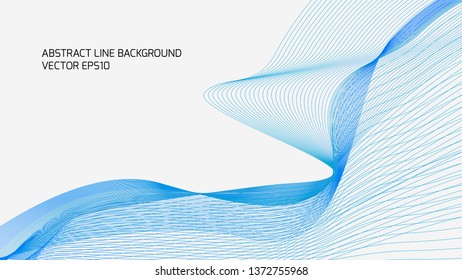 line wave abstract background of digital element design in panorama. Concept for future digital technology with blank copy space. it can be use for data and network web banner. vector illustration 