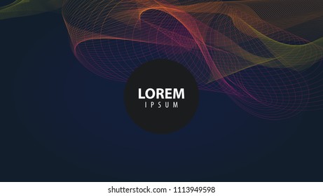 line wave abstract design vector graphic background for cover, banner or label