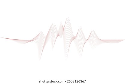 Line wave audio isolated on wihte background