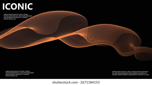line wave background. Blue minimal round lines abstract background. Thin line wavy abstract vector background. Curve wave seamless pattern design