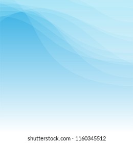 Line wave with blue abstract background in flat vector design style