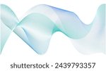 Line wave flow. Abstract blue green purple 3d ribbon. Linear mesh wireframe design. Eco overlay lattice infinity pattern vector background. Neural tech light data network