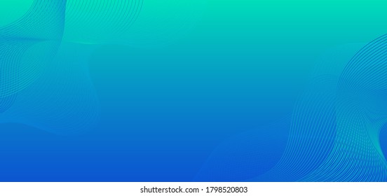 Line wave flow pattern design blue color style abstract background. vector illustration.