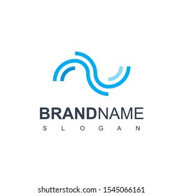 Line Wave Logo Design Vector 