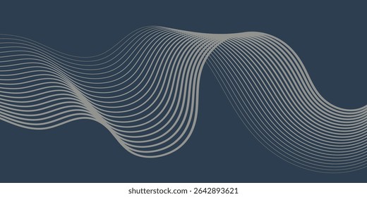 Line Wave Luxury Seamless White Background. Editable Vector Background