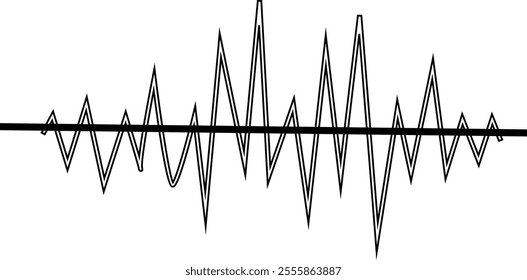 Line wave music sound noise audio frequency icon signal podcast radio soundwave waveform volume art hand. Wave, Frequency, Acoustic line music logo recording voice wave doodle sketch abstract.