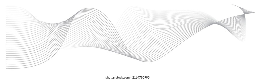 Line wave pattern. Wavy lines, thin curve lines background, stripe motion, linear texture, geometric motion with black stripes, vector illustration