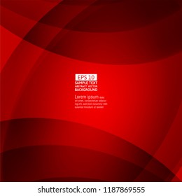 Line wave red color abstract vector background with copy space