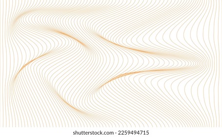Line waves on white background, abstract background vector design