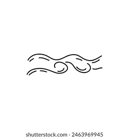 Line waves. Outline marine icons, emblem logo or badge design. Minimal style illustration. Sea and ocean summer vacation. Pictogram water streams. minimalistic symbol. Vector isolated illustration