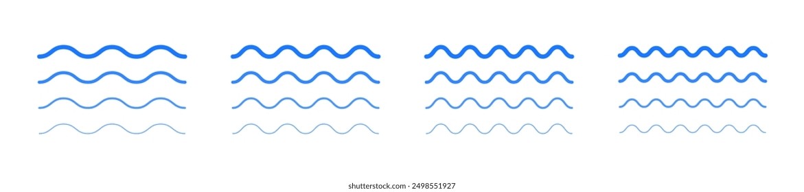 Line waves set. Water Waves illustration. Blue waves vector icon set. Water logo. Waves collection