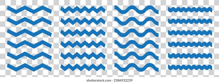 Line waves set. Water Waves illustration. Blue waves vector icon set. Water logo. Waves collection