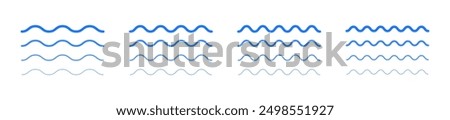 Line waves set. Water Waves illustration. Blue waves vector icon set. Water logo. Waves collection