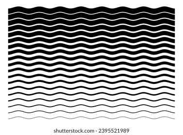 Line wavy pattern background. Halftone wave line gradient. Vector illustration.