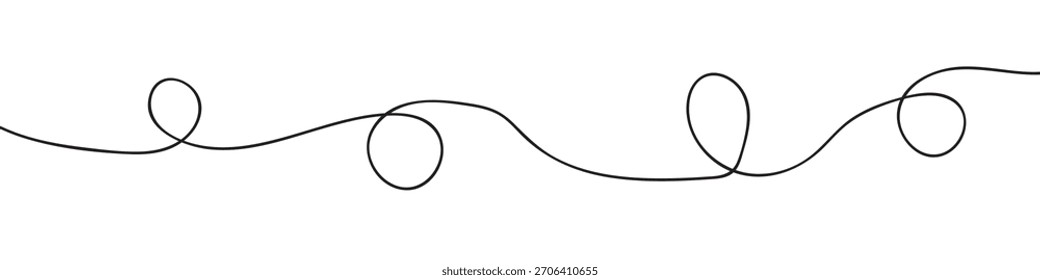 Colección ondulada del patrón de la raya. Línea simple curva. subrayado Horizontal ondulado. Ilustración vectorial