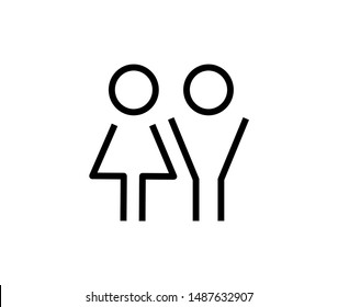 Line wc icon isolated on white background. Outline restroom symbol for website design, mobile application, ui. wc pictogram. Vector illustration, editable strok. Eps10