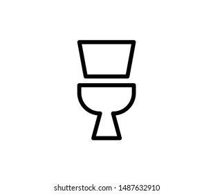 Line wc icon isolated on white background. Outline restroom symbol for website design, mobile application, ui. wc pictogram. Vector illustration, editable strok. Eps10