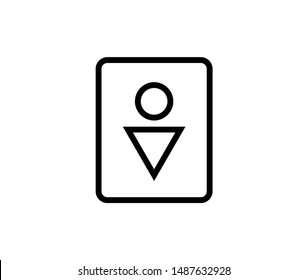 Line wc icon isolated on white background. Outline restroom symbol for website design, mobile application, ui. wc pictogram. Vector illustration, editable strok. Eps10