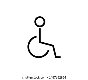 Line wc icon isolated on white background. Outline restroom symbol for website design, mobile application, ui. wc pictogram. Vector illustration, editable strok. Eps10