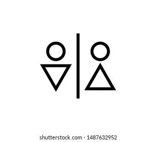 Line wc icon isolated on white background. Outline restroom symbol for website design, mobile application, ui. wc pictogram. Vector illustration, editable strok. Eps10