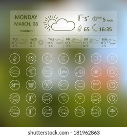 Line weather icons circular shape