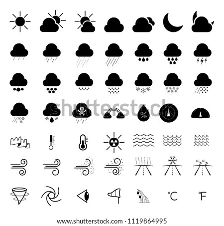 Line weather icons for forecast, user interface, infographics