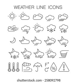 Line Weather Icons. Vector Set