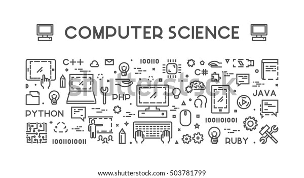 Line Web Concept Computer Science Vector Stock Vector (Royalty Free ...