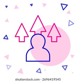 Ícone de design de linha da Web e desenvolvimento de front-end isolado no fundo branco. Conceito de contorno colorido. Vetor