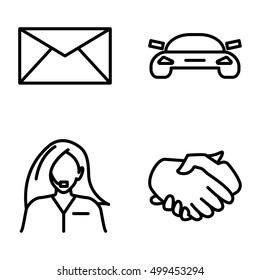 Line web icon set - contact us, set 2