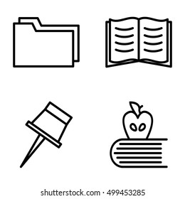 Line web icon set - office stationery, set 5