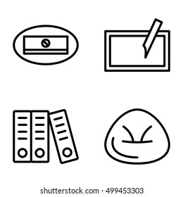 Line web icon set - office stationery, set 3