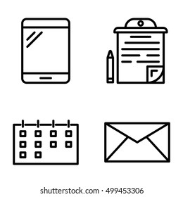 Line web icon set - office stationery, set 2