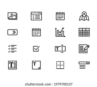 line web icon set simple line flat illustration.