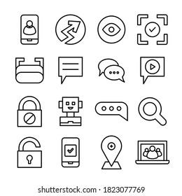 line web icons set vector illustration