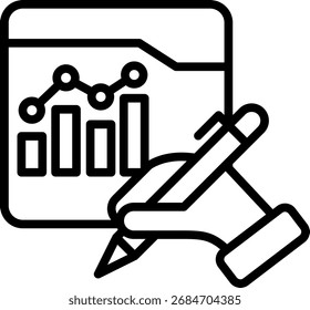 Ilustração do vetor de ícone de estatísticas da Web de linha