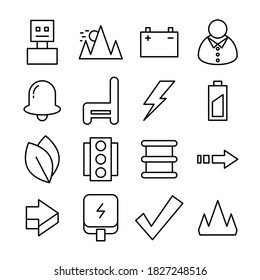 line web vector icons set